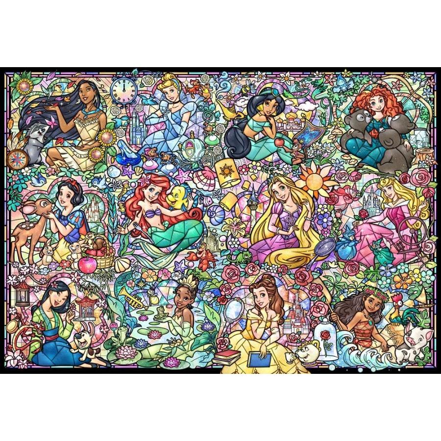 Jigsaw Puzzle 1000-776 Disney Princess Collection Stained Glass ...