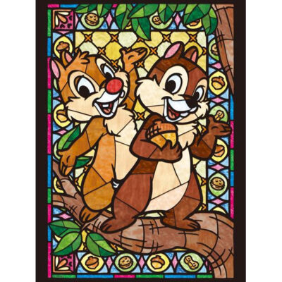 Jigsaw Puzzle 266-749 Disney Chip & Dale Stained Glass [Stained Art] 266 Pieces