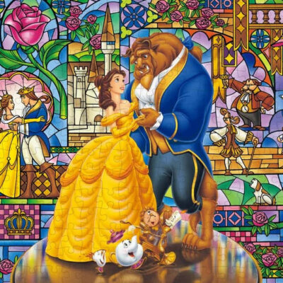 Jigsaw Puzzle 300-717 Beauty and the Beast Disney Love Stained Glass 300 Pieces